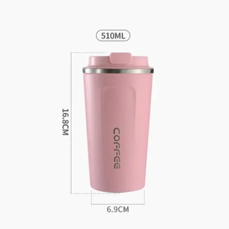 510ml Stainless Steel Coffee Thermos – Temperature Display, Insulated Mug for Hot or Cold Drinks